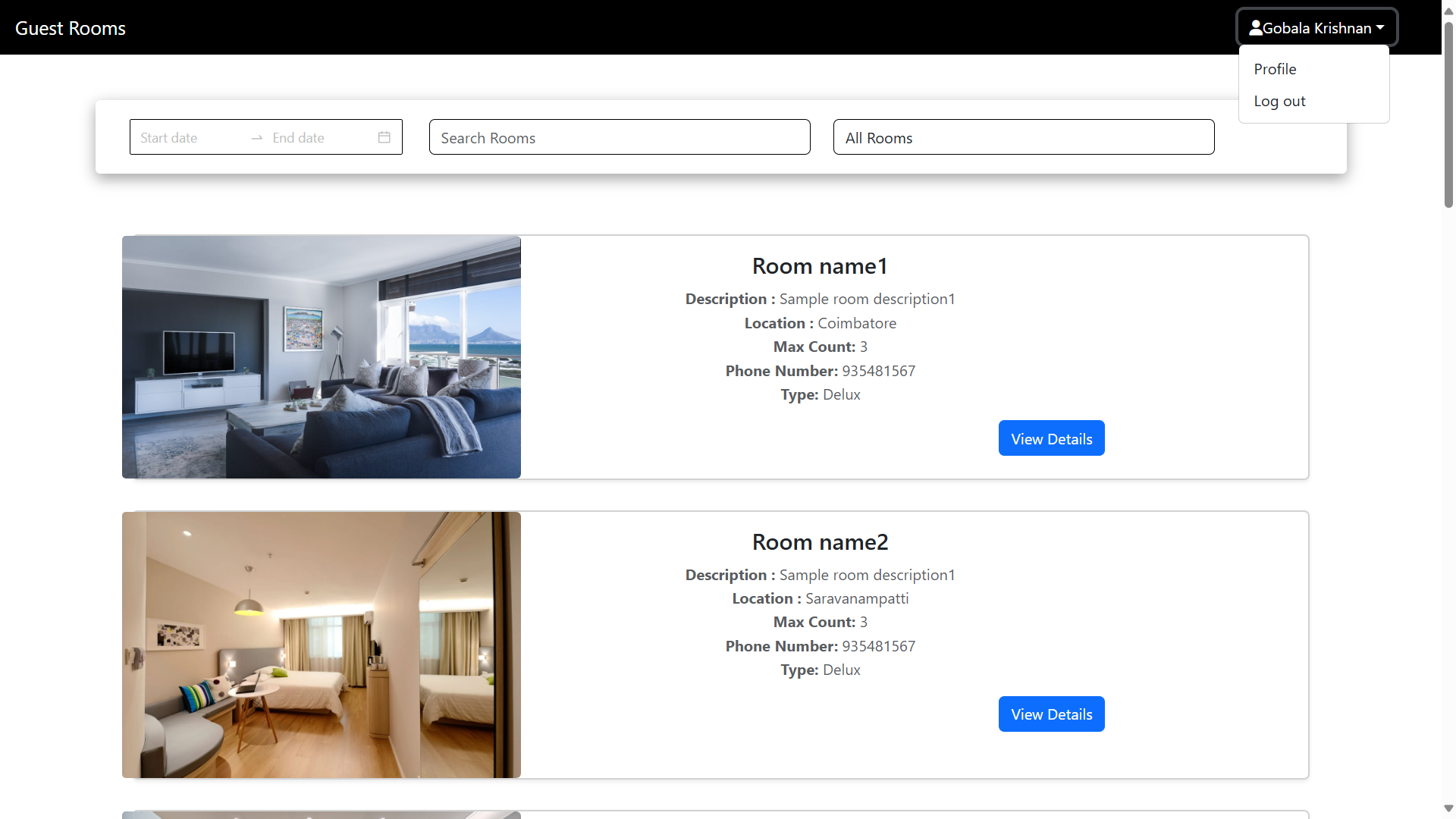 Guest Room Booking App